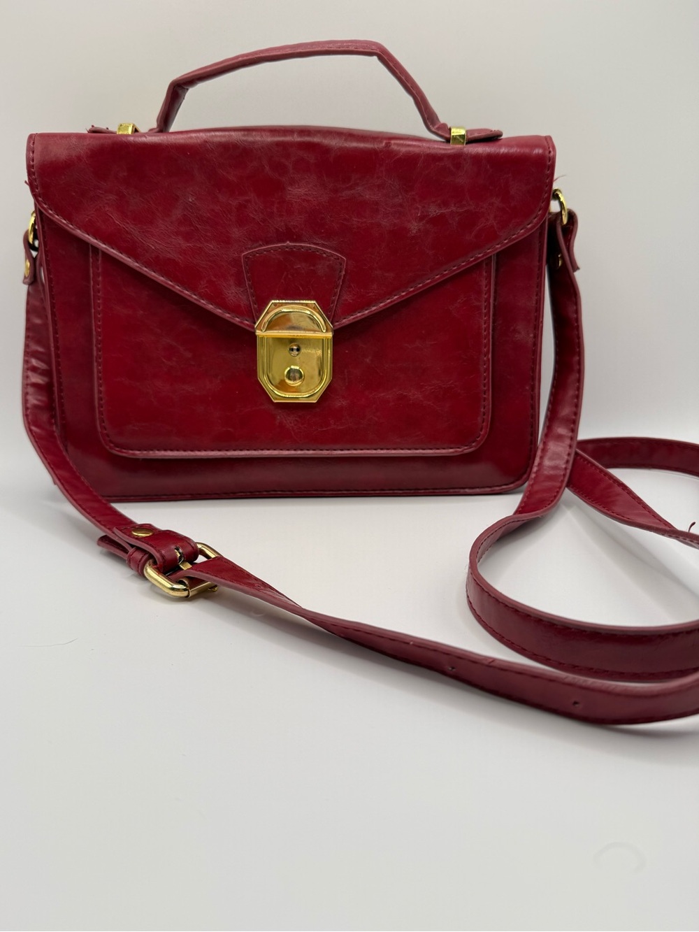 Cooperative by Urban Outfitters Red Mini Briefcase Crossbody Bag Satchel Purse
